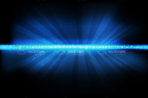 Abstract Technology Background with Beam of Binary Code